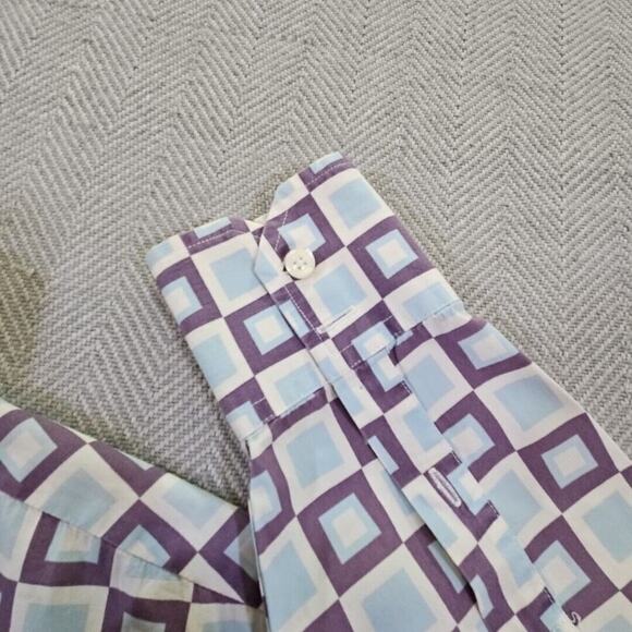 Roar Poplin Douce Button-Down Shirt Men's Size Small Long Sleeve Retro Geometric - Picture 13 of 16